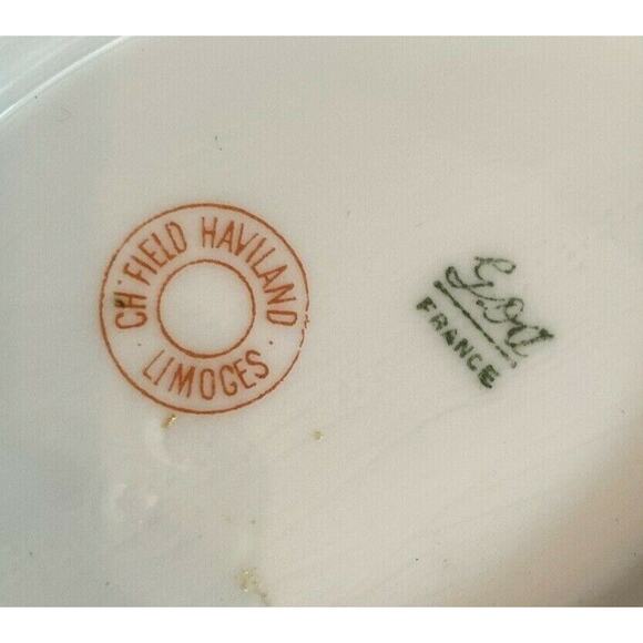 Vintage Haviland Limoges Gravy or Sauce Boat Bowl Server White & Pink Flowers - Picture 7 of 7